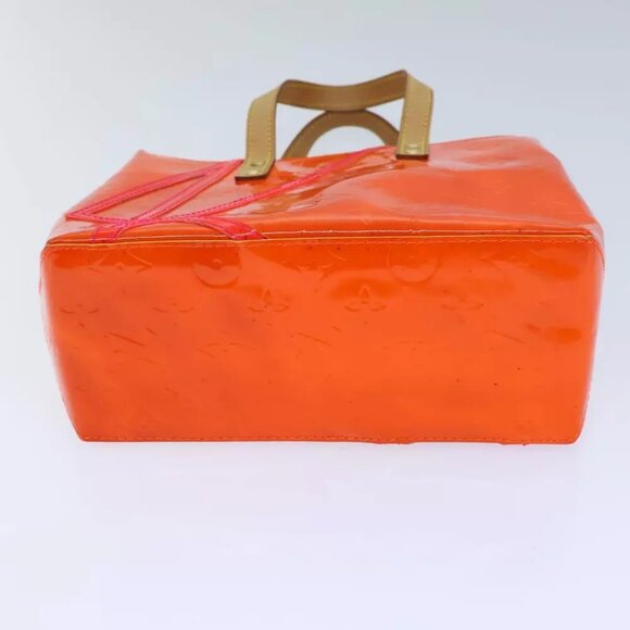 LOUIS VUITTON Monogram Vernis Fluo Reade PM Hand Bag Red LV Auth - Picture 5 of 16